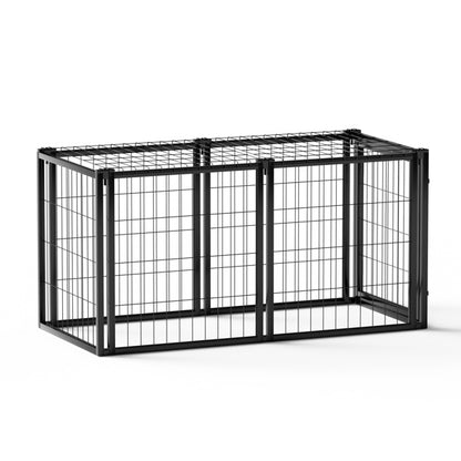 Dog Cage 47.2 Inches, Suitable For Small And Medium-sized Dogs, With A Top Dog Fence, Pet Cage, Indoor, Black. 47.2 Inches Long X 22 Inches Wide X 24 Inches High.