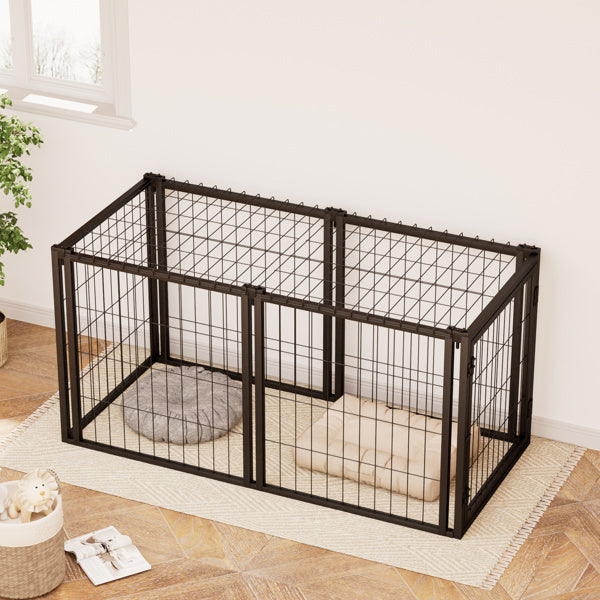 Dog Cage 47.2 Inches, Suitable For Small And Medium-sized Dogs, With A Top Dog Fence, Pet Cage, Indoor, Black. 47.2 Inches Long X 22 Inches Wide X 24 Inches High.