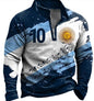 Men's Retro Color Printing Fashion Sports Golf Top Casual T-shirt