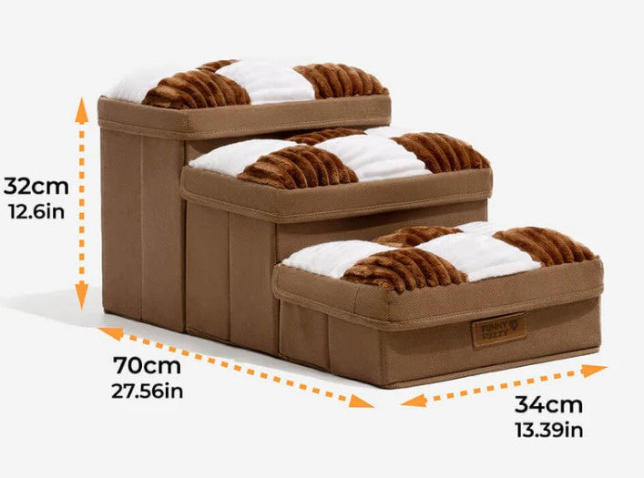 Luxury Chessboard Handmade Steps With Dog Stairs And Storage Space